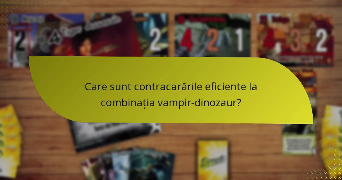 Care sunt contracarările eficiente la combinația vampir-dinozaur?
