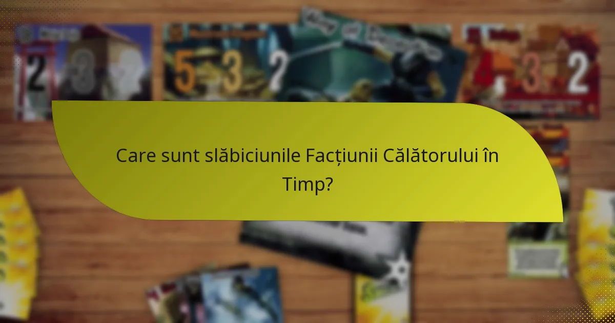 Ce strategii pot fi utilizate cu Facțiunea Călătorului în Timp?