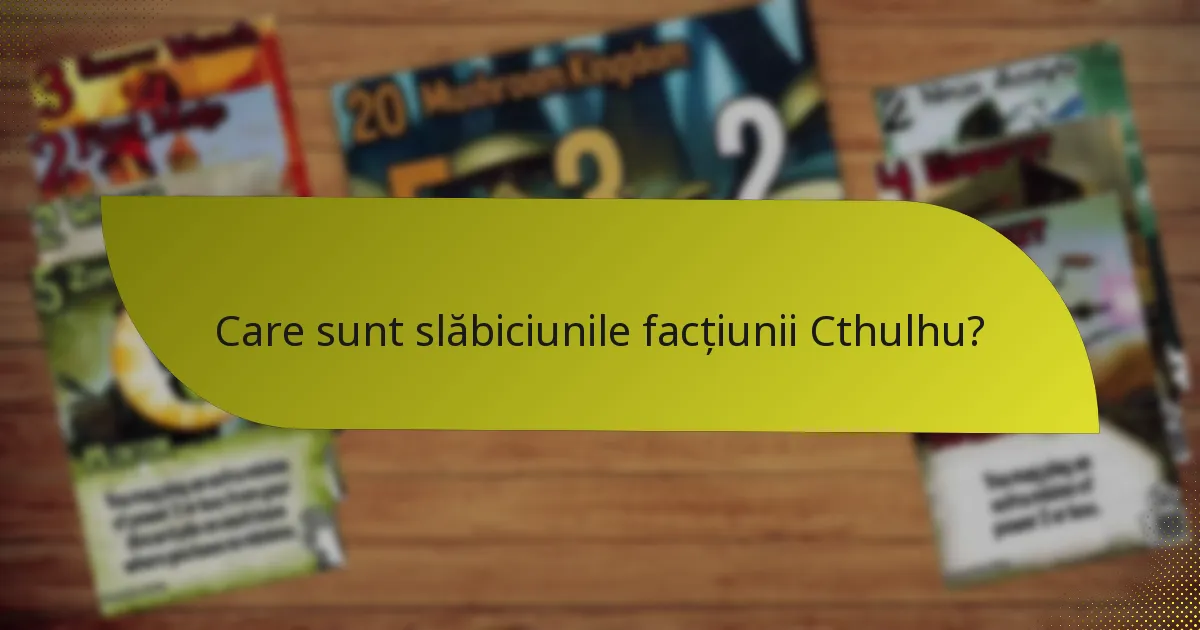 Care sunt slăbiciunile facțiunii Cthulhu?