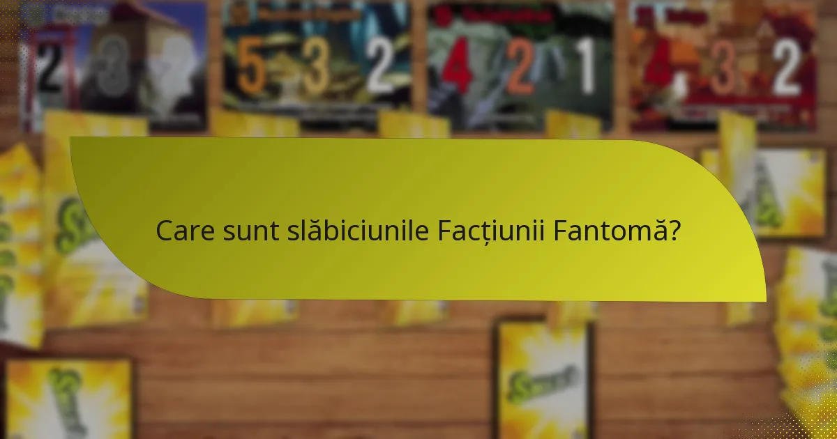Ce strategii pot fi utilizate cu Facțiunea Fantomă?