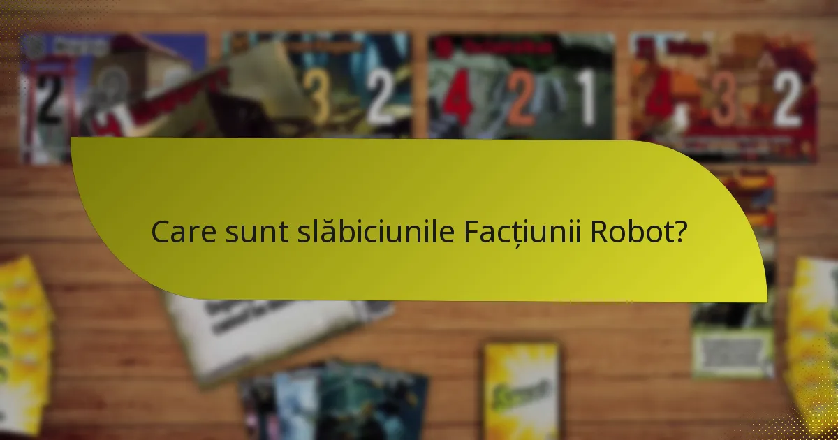 Care sunt slăbiciunile Facțiunii Robot?