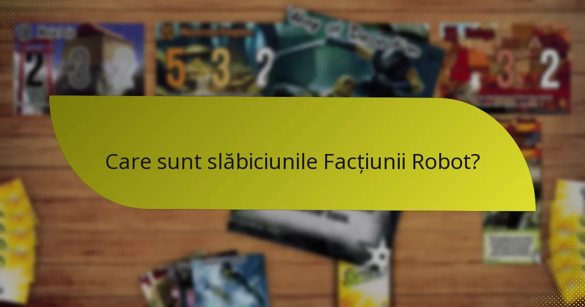 Ce strategii pot fi aplicate cu Facțiunea Robot?