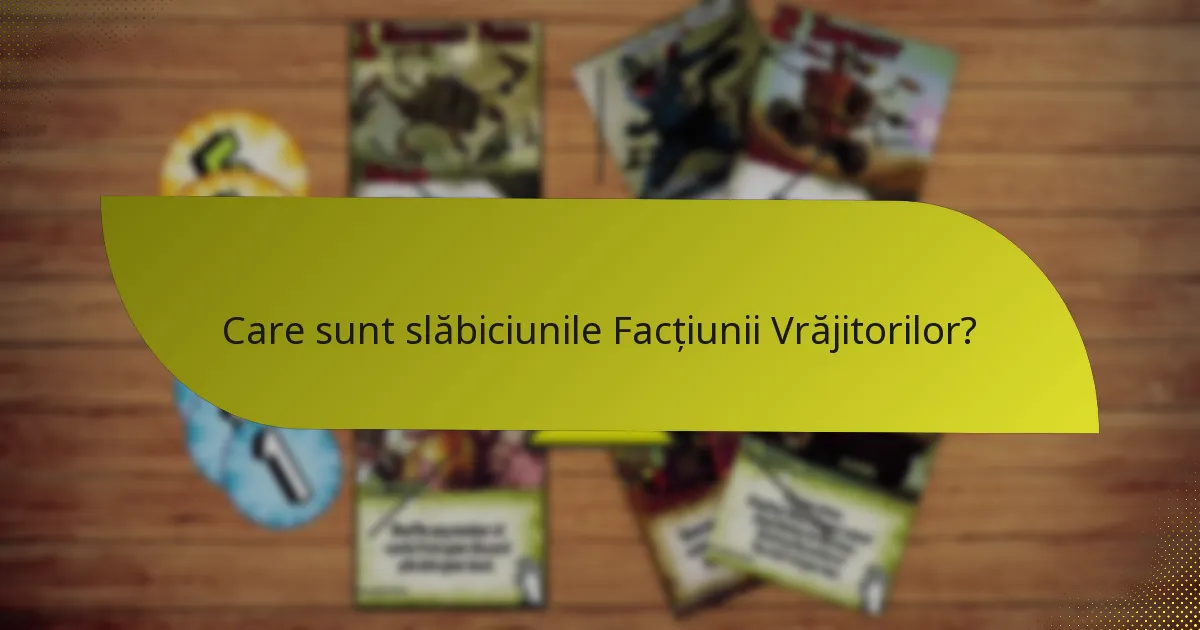 Care sunt slăbiciunile Facțiunii Vrăjitorilor?
