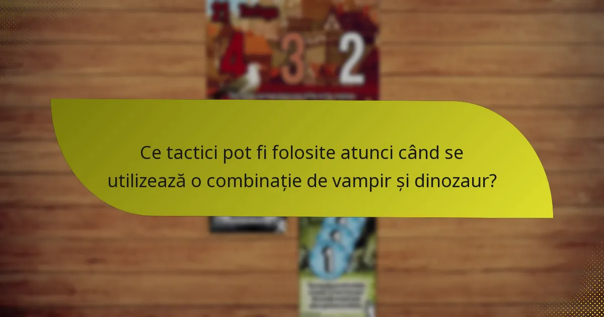 Ce tactici pot fi folosite atunci când se utilizează o combinație de vampir și dinozaur?