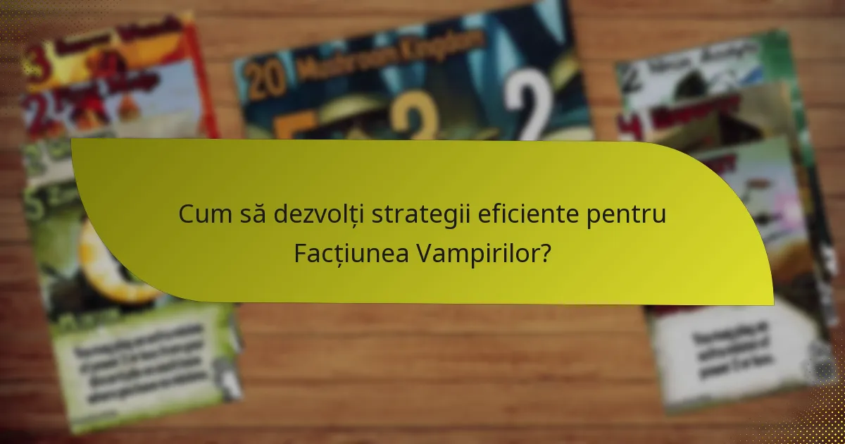 Cum să dezvolți strategii eficiente pentru Facțiunea Vampirilor?