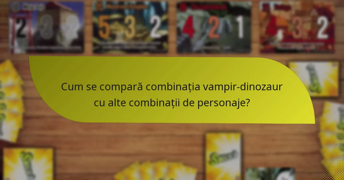 Cum se compară combinația vampir-dinozaur cu alte combinații de personaje?